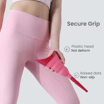 TRIPTIPS Pee Conch Foldable Female Urinal Device Portable Urinal for Women Pee Funnel for Women Travel, She Pee Cup for Women Stand to Pee Womens Urinal Funnel with Tube Case (B-Pink)
