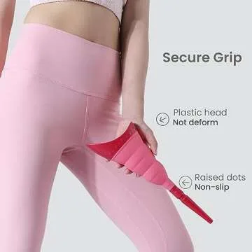 TRIPTIPS Pee Conch Foldable Female Urinal Device Portable Urinal for Women Pee Funnel for Women Travel, She Pee Cup for Women Stand to Pee Womens Urinal Funnel with Tube Case (B-Pink)