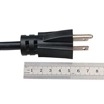 10Feet Outdoor Extension Cord,105℃ Temperature Resistant 15Amp Big Plug Anti-Load 14AWG 3 Prong Heavy Duty Tools Equipment Power Extension Cord (3.1Meters,Black)