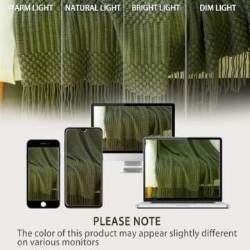 Blagic Knitted Throw Blanket for Couch, Bed and Sofa. Super Soft Blanket with Tassels, Dark Green Throw Blanket, 50 x 60 Inches Lightweight & Cosy Home Decor