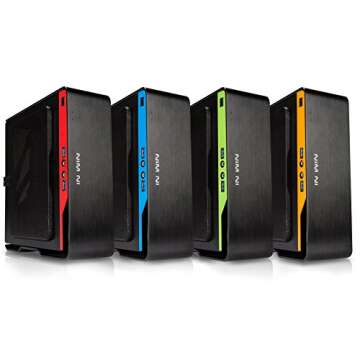 InWin Chopin SECC Mini-ITX Tower Case 150W Power Supply with 4 colors stickers inside, Black Aluminum