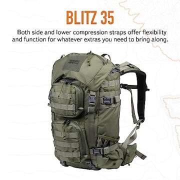 Mystery Ranch Blitz 35 Backpack - Tactical Daypack Molle Hiking Packs, 35L, L/XL,Forest