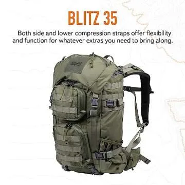 Mystery Ranch Blitz 35 Backpack - Tactical Daypack Molle Hiking Packs, 35L, L/XL,Forest