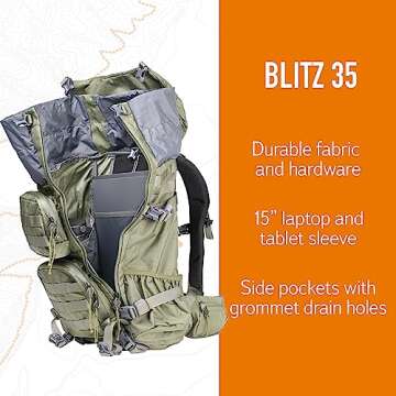 Mystery Ranch Blitz 35 Backpack - Tactical Daypack Molle Hiking Packs, 35L, L/XL,Forest