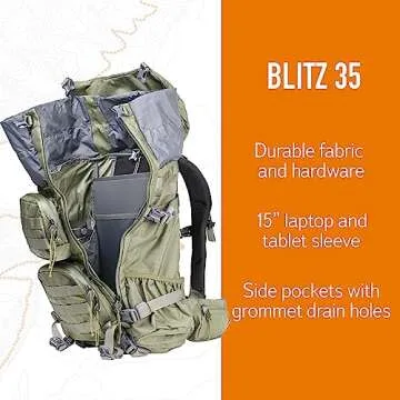Mystery Ranch Blitz 35 Backpack - Tactical Daypack Molle Hiking Packs, 35L, L/XL,Forest