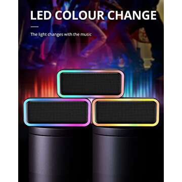 Kunodi Bluetooth Speaker, Bluetooth 5.3 Wireless Portable Speaker with 10W Stereo Sound, Party Speak...