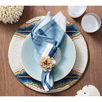 Kim Seybert Tahiti Natural Napkin Rings | Set of 4