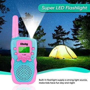 Toys for 3-12 Year Old Boys Walkie Talkies for Kids 22 Channels 2 Way Radio Gifts Toys with Backlit LCD Flashlight 3 KMs Range Gift Toys for Age 3 up Boy and Girls to Outside, Hiking, Camping