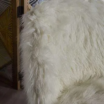 Christopher Knight Home Cheryiie Faux Fur Accent Chair, White / Natural