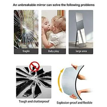 Unbreakable Plexiglass Mirror Perfect for Kids and Home