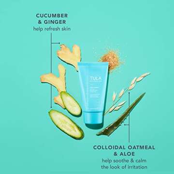 TULA Skin Care Super Soothe Calming Moisturizing Lotion - Calming, Hydrating, & Non-Irritating for Sensitive Skin with Colloidal Oatmeal, Cucumber & Ginger, 1.7 fl. oz.