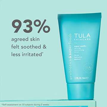 TULA Skin Care Super Soothe Calming Moisturizing Lotion - Calming, Hydrating, & Non-Irritating for Sensitive Skin with Colloidal Oatmeal, Cucumber & Ginger, 1.7 fl. oz.