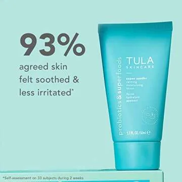 TULA Skin Care Super Soothe Calming Moisturizing Lotion - Calming, Hydrating, & Non-Irritating for Sensitive Skin with Colloidal Oatmeal, Cucumber & Ginger, 1.7 fl. oz.