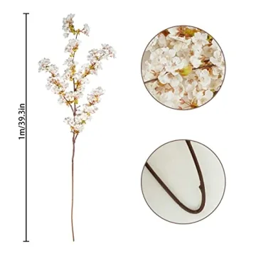 Stylish Uieke Silk Cherry Blossom Branches for Decor