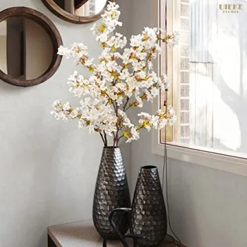 Stylish Uieke Silk Cherry Blossom Branches for Decor