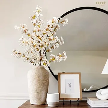 Stylish Uieke Silk Cherry Blossom Branches for Decor