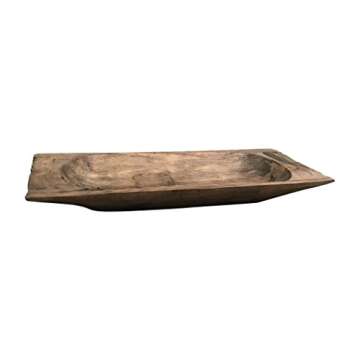 MY SWANKY HOME Antique Style Solid Reclaimed Wood Dough Tray | Decorative Bowl Vintage Carved