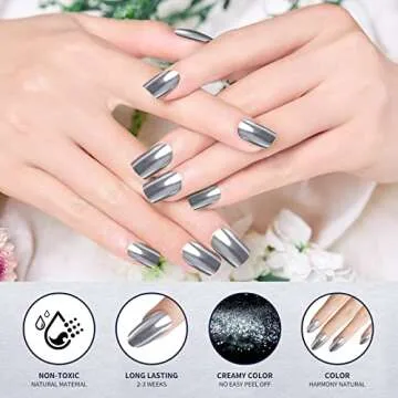 Artdone Chrome Nail Powder Magic White Pearl Kit Mirror Effect Silver Metallic Holographic Dip Nail Powder For Resin Craft & Nail Art Decoration Iridescent Aurora Mermaid Pigment