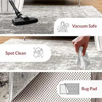 nuLOOM Deedra Modern Abstract Area Rug - 8x10 Area Rug Modern/Contemporary Grey/Ivory Rugs for Living Room Bedroom Dining Room Kitchen