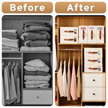 Bed Sheet Organizer 4 Pack - No Insects Entry Sheet Organizers and Storage with Zipper, Label, Handl...