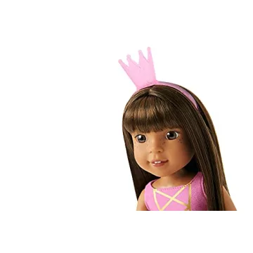 American Girl WellieWishers 14.5-inch Ashlyn Doll with Pink Leotard, Glitter Skirt, Headband, and Boots, For Ages 4+