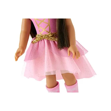 American Girl WellieWishers 14.5-inch Ashlyn Doll with Pink Leotard, Glitter Skirt, Headband, and Boots, For Ages 4+