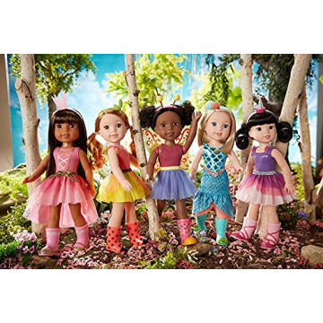 American Girl WellieWishers 14.5-inch Ashlyn Doll with Pink Leotard, Glitter Skirt, Headband, and Boots, For Ages 4+