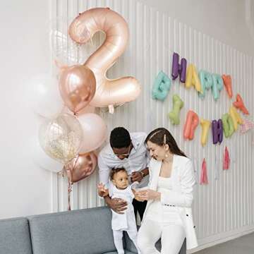 Retro Apricot Number 2 Balloons for Birthday Parties