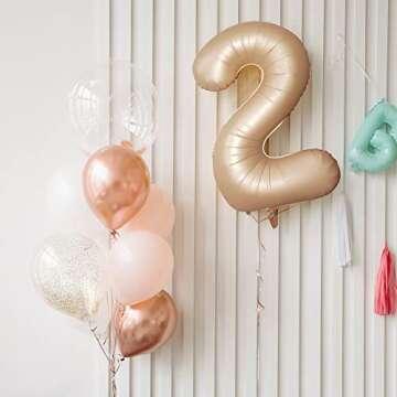 Retro Apricot Number 2 Balloons for Birthday Parties