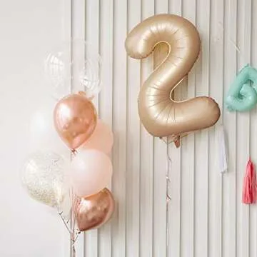 Retro Apricot Number 2 Balloons for Birthday Parties