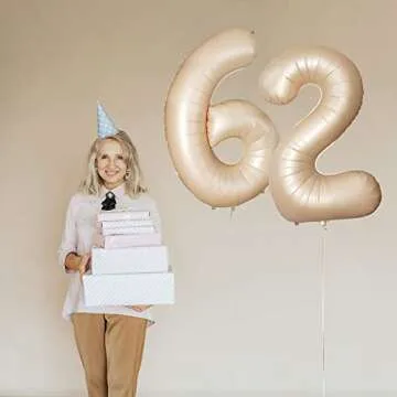 Retro Apricot Number 2 Balloons for Birthday Parties