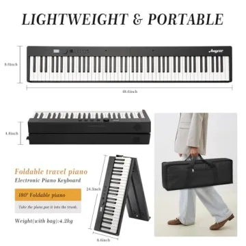 88 Key Portable Folding Electronic Keyboard with Speakers