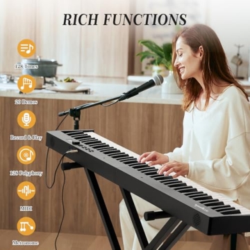 88 Key Portable Folding Electronic Keyboard with Speakers