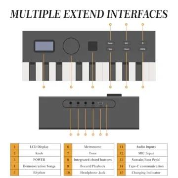 88 Key Portable Folding Electronic Keyboard with Speakers
