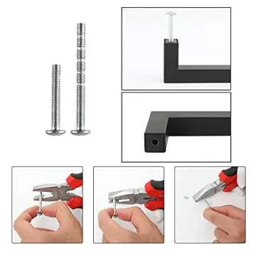 homdiy 15 Pack 6-1/4 Inch Black Cabinet Pulls Square Black Drawer Handles - Matte Black Kitchen Cabinet Hardware Bar Handles for Cabinets,Cupboard,Bathroom