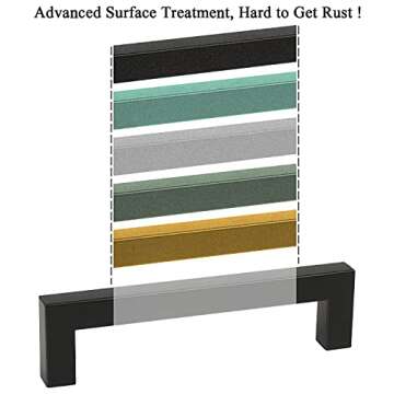 homdiy 15 Pack 6-1/4 Inch Black Cabinet Pulls Square Black Drawer Handles - Matte Black Kitchen Cabinet Hardware Bar Handles for Cabinets,Cupboard,Bathroom