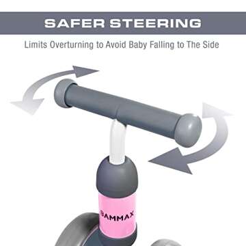 BAMMAX TykeBike® Ride On Toy | Baby Balance Bike for Toddlers 1-2 Years | Lightweight Steel Kids Bike with Easy Glide Wheels & Safer Steering | Indoor/Outdoor Use