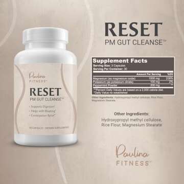 Paulina FITNESS Reset Overnight Digestive Aid, Bloating Relief, & Gut Health Supplement | Natural De...