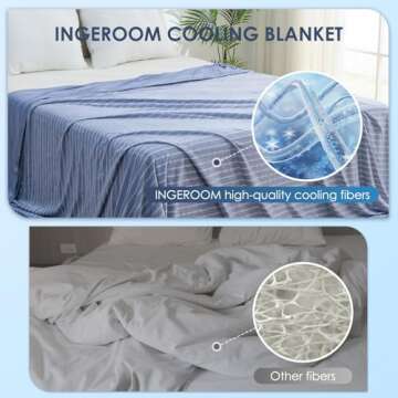 INGEROOM Cooling Blanket for Night Sweats Comfort - Stay Cool!