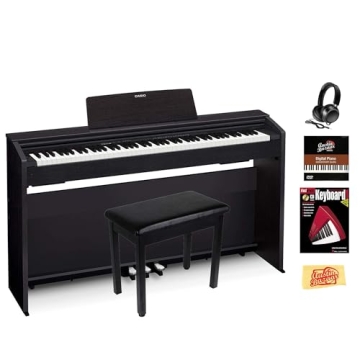 Casio Privia PX-870 Digital Piano - Black Bundle with Bench, Headphones, Lessons, and More