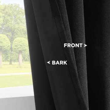 Joydeco Black Velvet Curtains 90 Inches Long, Luxury Grommet Blackout Curtains 2 Panels, Thermal Insulated Privacy Room Darkening Window Drapes for Bedroom Living Room Home Theatre (52Wx90L)