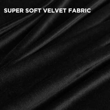 Joydeco Black Velvet Curtains 90 Inches Long, Luxury Grommet Blackout Curtains 2 Panels, Thermal Insulated Privacy Room Darkening Window Drapes for Bedroom Living Room Home Theatre (52Wx90L)