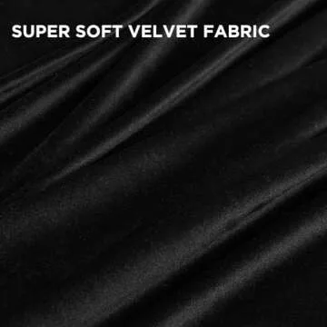 Joydeco Black Velvet Curtains 90 Inches Long, Luxury Grommet Blackout Curtains 2 Panels, Thermal Insulated Privacy Room Darkening Window Drapes for Bedroom Living Room Home Theatre (52Wx90L)