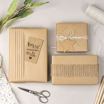 RUSPEPA Brown Kraft Paper Roll - Eco-Friendly 17.5 x 32.8 ft for Crafts & Wrapping