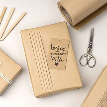 RUSPEPA Eco-Friendly Brown Kraft Paper Roll 17.5x32.8ft