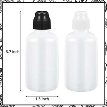 Tessco 4 Set 2 Ounce Empty Bingo Daubers Paint Squeeze Bottles for Paint Mop Dauber Bottle Refillable White Black Sponge Tip for Wooden Plastic Board Cloth