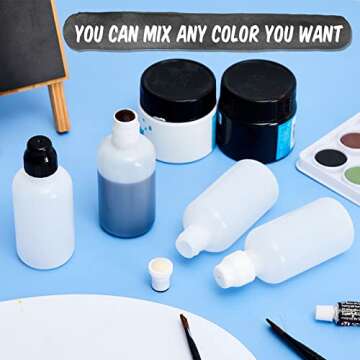 Tessco 4 Set 2 Ounce Empty Bingo Daubers Paint Squeeze Bottles for Paint Mop Dauber Bottle Refillable White Black Sponge Tip for Wooden Plastic Board Cloth