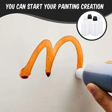 Tessco 4 Set 2 Ounce Empty Bingo Daubers Paint Squeeze Bottles for Paint Mop Dauber Bottle Refillable White Black Sponge Tip for Wooden Plastic Board Cloth