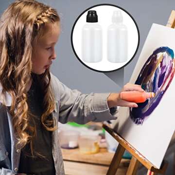 Tessco 4 Set 2 Ounce Empty Bingo Daubers Paint Squeeze Bottles for Paint Mop Dauber Bottle Refillable White Black Sponge Tip for Wooden Plastic Board Cloth