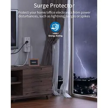 Surge Protector Power Strip with USB - NTONPOWER 5FT 6 Outlets